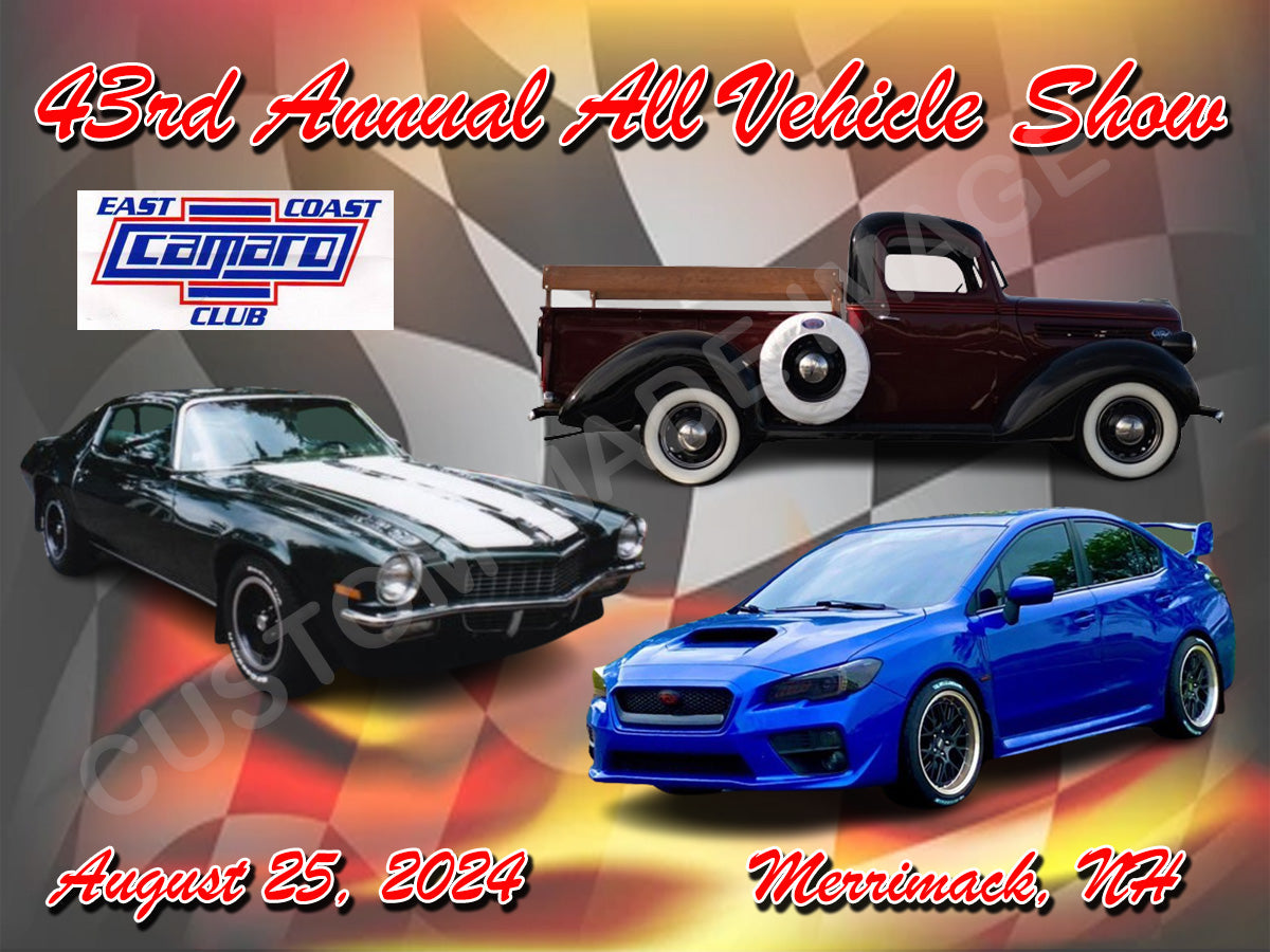 Custom Car Show Dash Plaques: Full Color Printed Metal, 3x4" 150 pieces