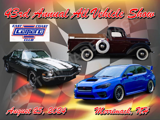 Custom Car Show Dash Plaques: Full Color Printed Metal, 3x4" 150 pieces